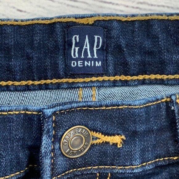 Gap Denim Jeans sz 29 Reg Jegging Dark Wash Inseam 25.5" Women's Crop - Picture 9 of 11